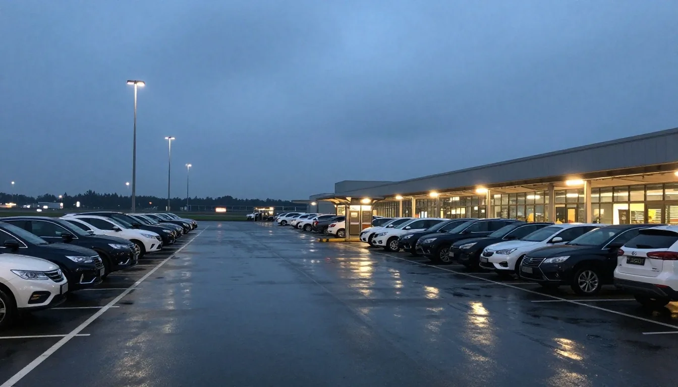 Long term surface parking rows at Melbourne Airport
