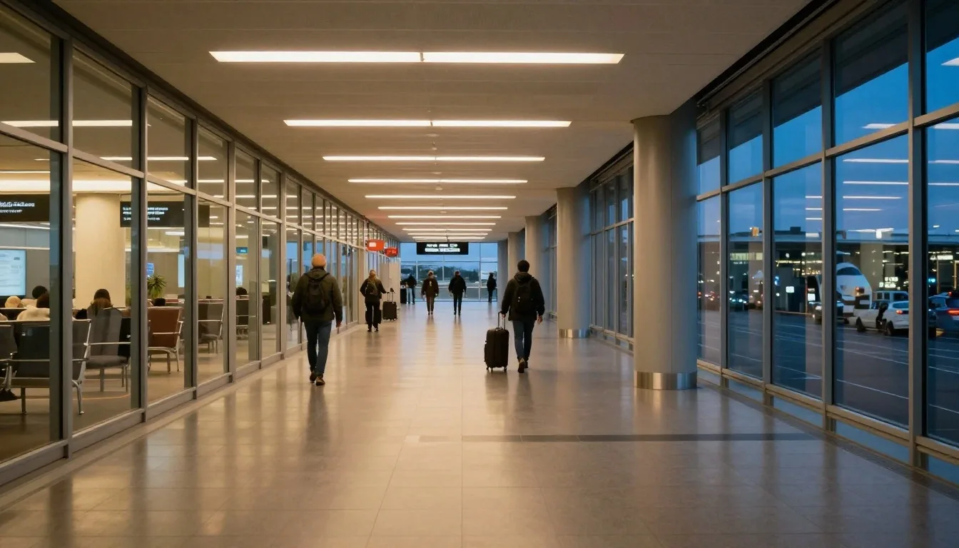 Terminal walkway toward departure gates