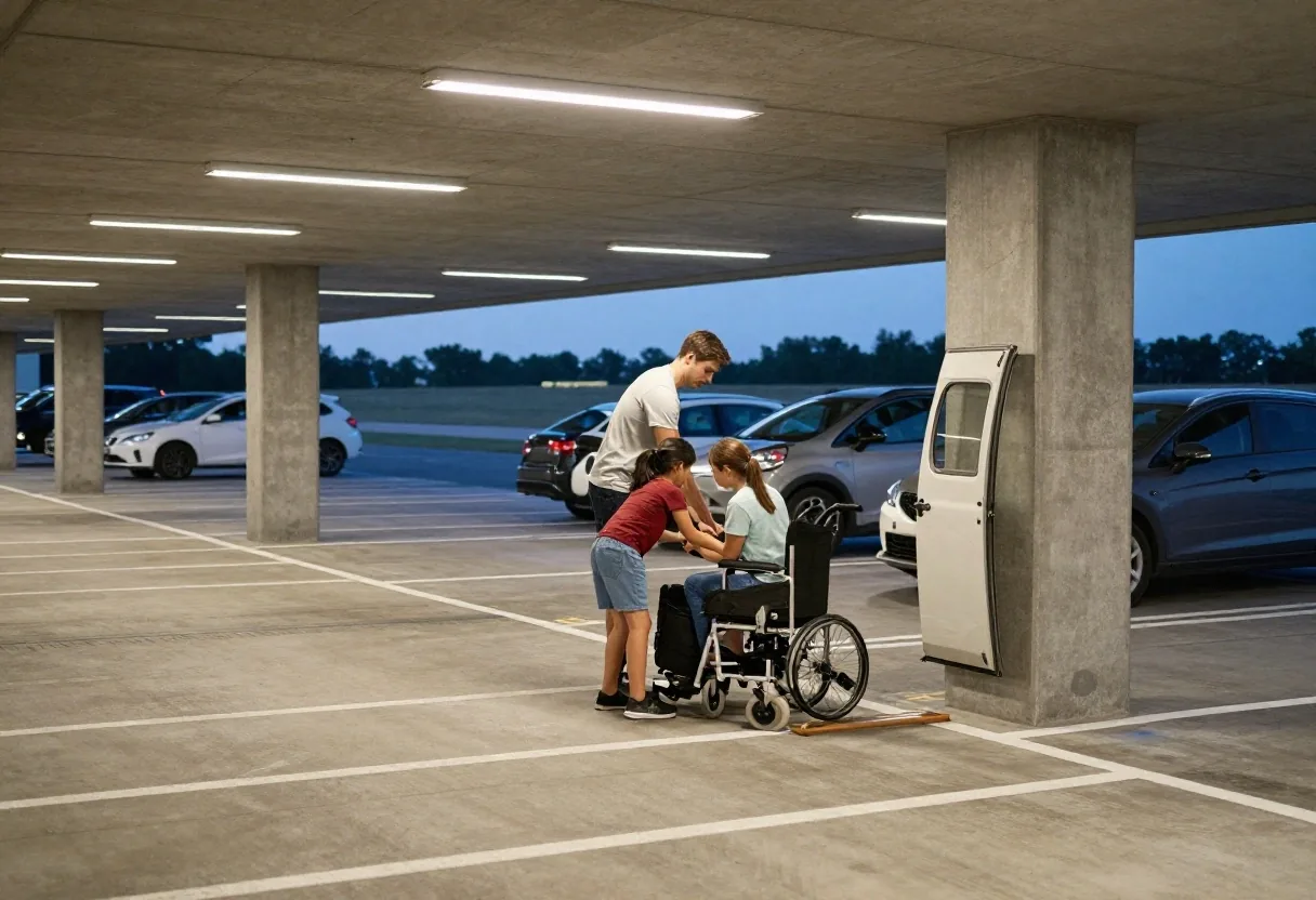 Valet handover at the terminal forecourt
