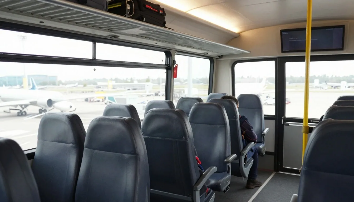 Shuttle bus at the long-stay bay